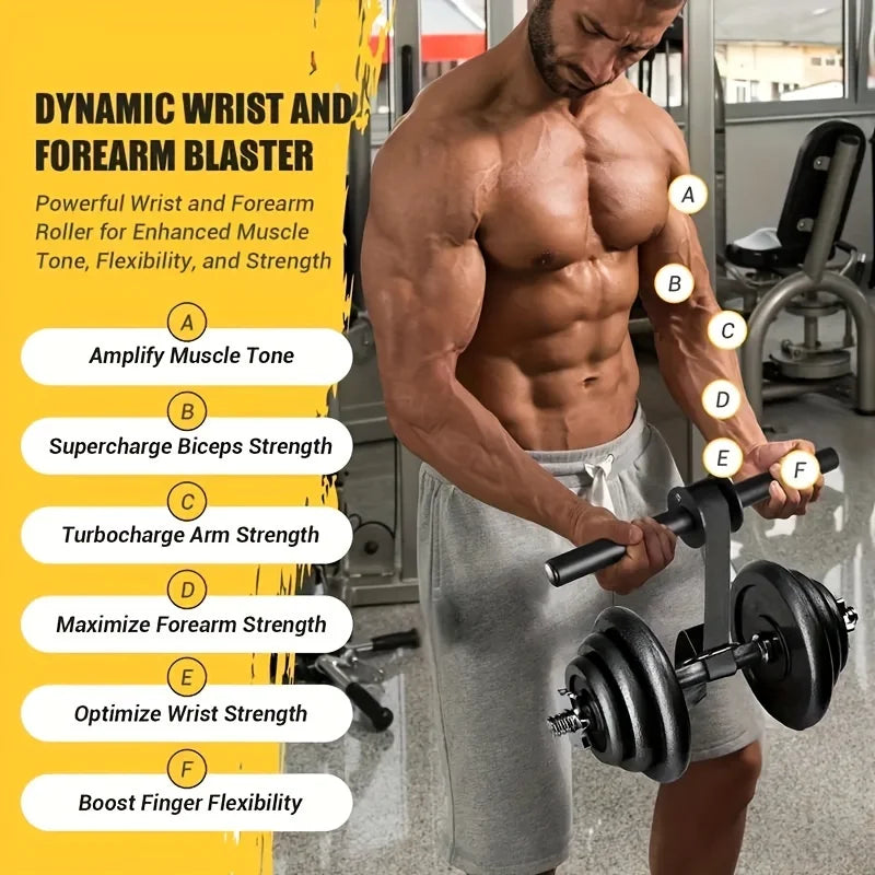Wrist Forearm Blaster Arm Muscle Strength Trainer Exerciser Roller with Hand Grip Fitness Equipment Home Thousand Pound Stick